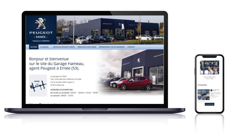 Site vitrine garage automobile VITRE ILLE ET VILAINE