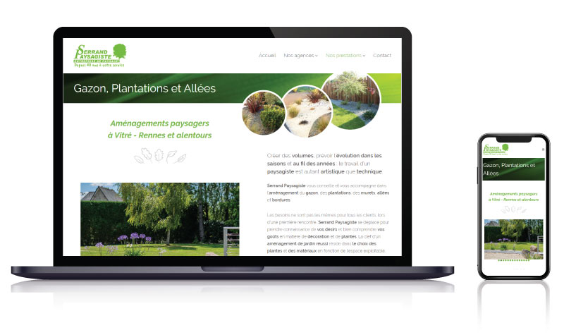 Site internet Serrand Paysagiste<br>réalisé par <strong>SiteWebconcept,</strong> <strong>Agence Web</strong><br>à <strong>Font-Romeu</strong>, <strong>Vitré</strong> et <strong>Laval</strong>